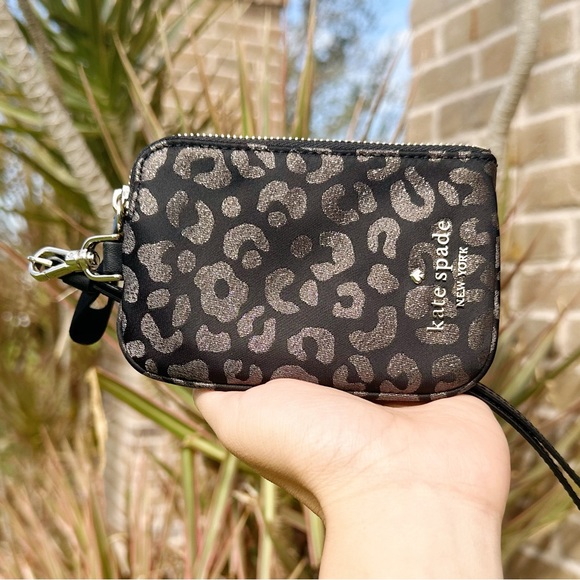 Kate Spade The Little Better Black Multi Silver Leopard Lanyard - Picture 4 of 5